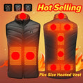 plus Size Heated Vest for Women Men 9 Heating Zones 3 Heat Levels Zip up Quilted Jackets Sleeveless Stand Collar Thermal Padded Coats with Zipper Pockets 2025 Winter Unisex Outerwear