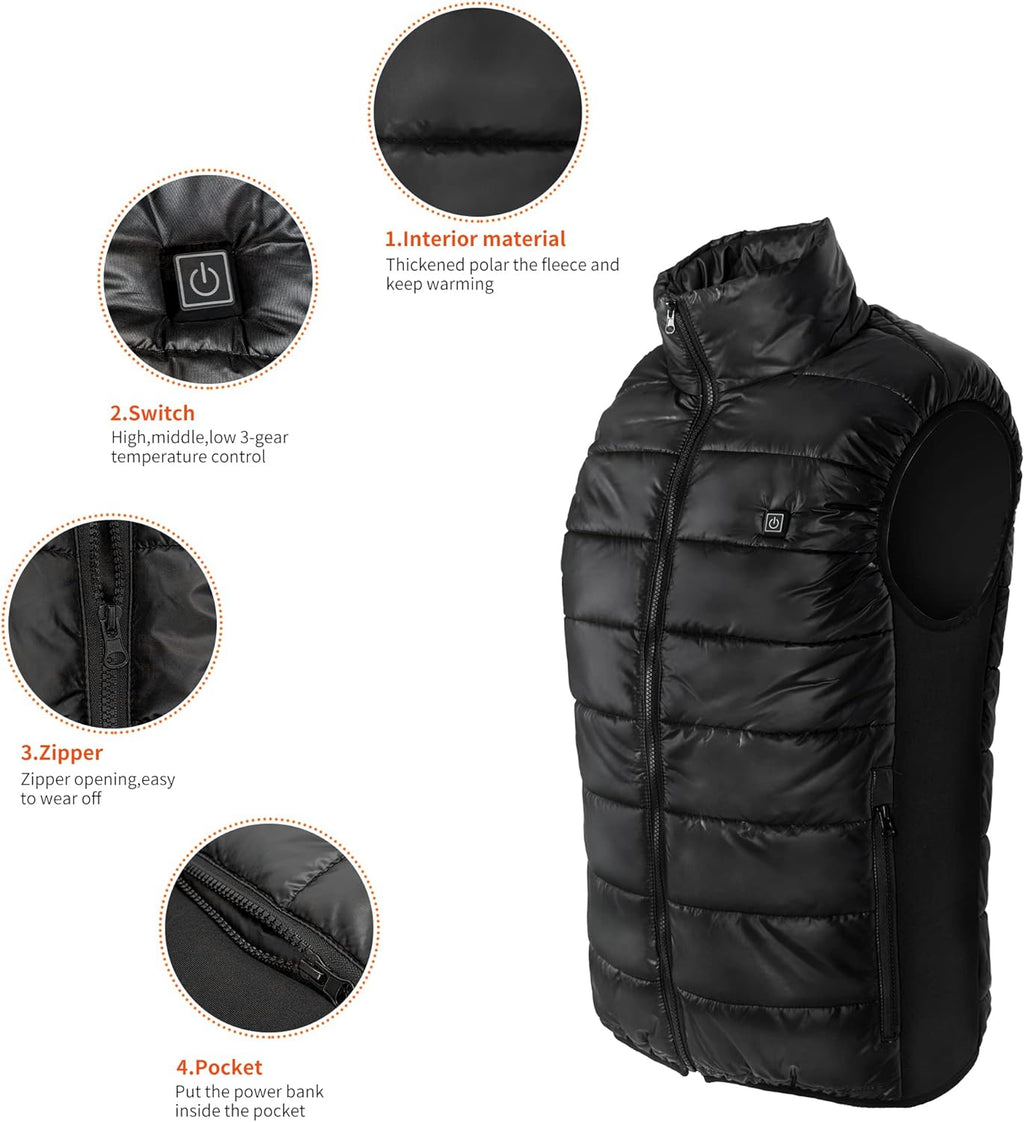 Stay Warm and Stylish with the TOSOHMK Heated Vest for Men - Lightweight Electric Warming Jacket Perfect for Outdoor Adventures