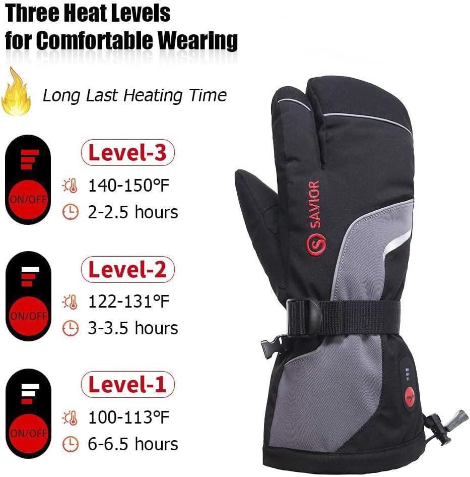 Stay Warm and Connected: Rechargeable Heated Mittens for Men and Women with Touchscreen Capability - Perfect for Skiing, Snowboarding, and Outdoor Adventures!