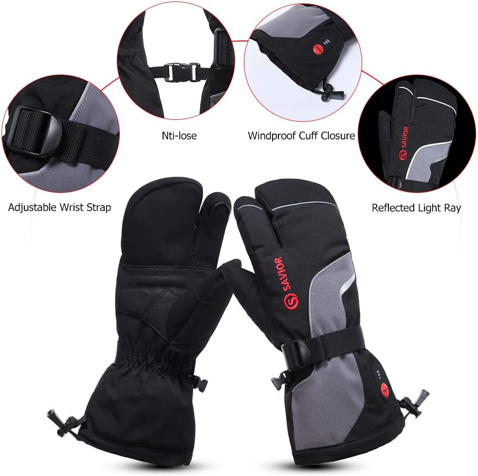 Stay Warm and Connected: Rechargeable Heated Mittens for Men and Women with Touchscreen Capability - Perfect for Skiing, Snowboarding, and Outdoor Adventures!
