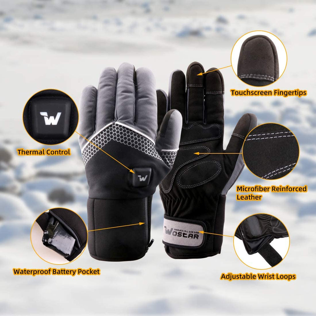 Stay Warm and Connected: Electric Heated Gloves with Touchscreen and 3 Adjustable Heating Levels for Men and Women - Perfect for Skiing, Snowboarding, and Outdoor Adventures!