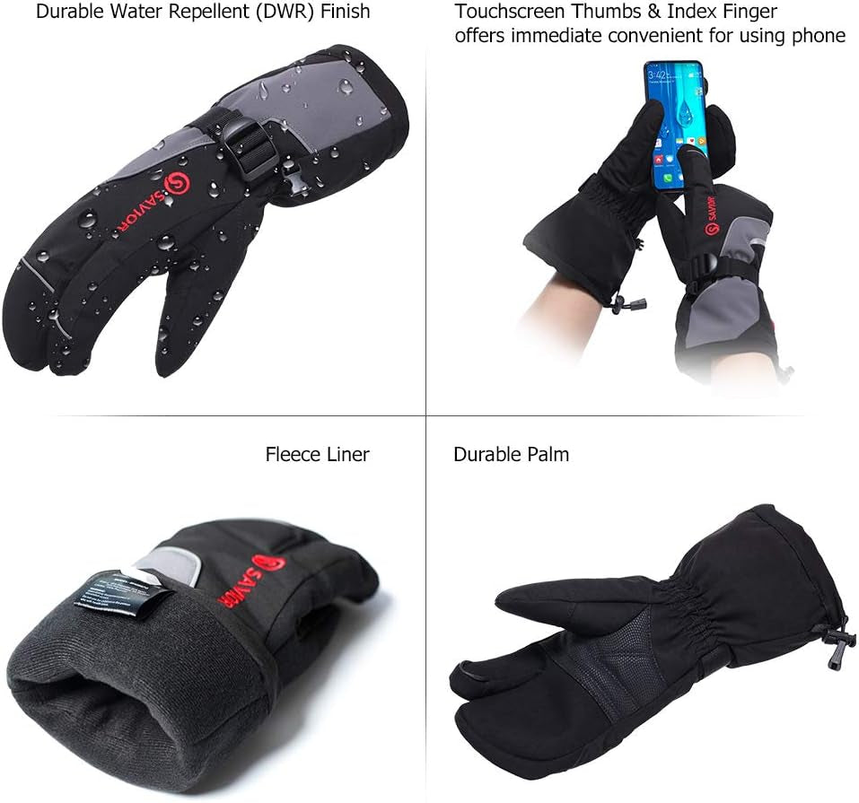Stay Warm and Connected: Rechargeable Heated Mittens for Men and Women with Touchscreen Capability - Perfect for Skiing, Snowboarding, and Outdoor Adventures!