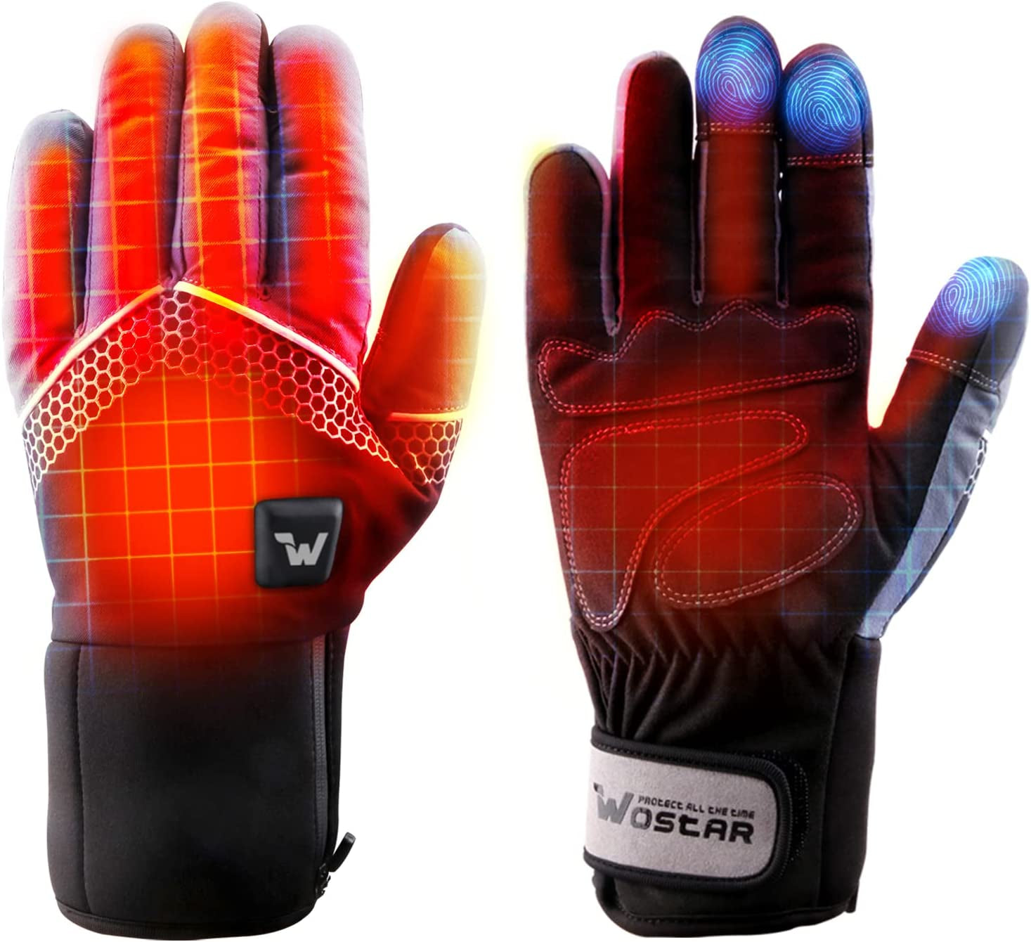 Stay Warm and Connected: Electric Heated Gloves with Touchscreen and 3 Adjustable Heating Levels for Men and Women - Perfect for Skiing, Snowboarding, and Outdoor Adventures!